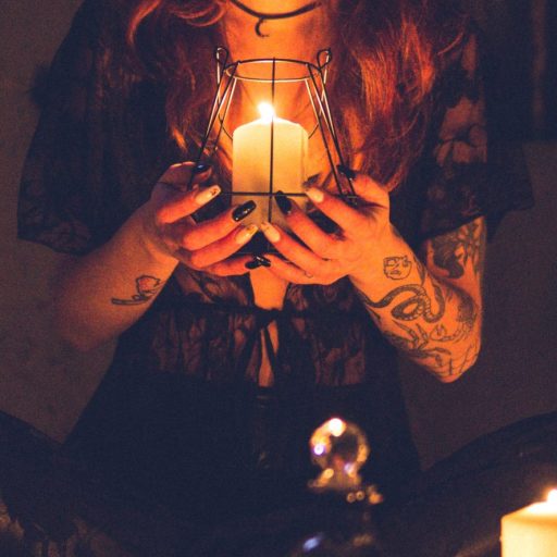 Girl casting love spell